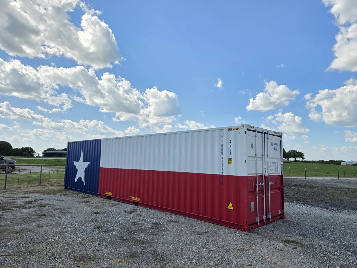 Texas Flag one trip 40-foot high cube shipping container