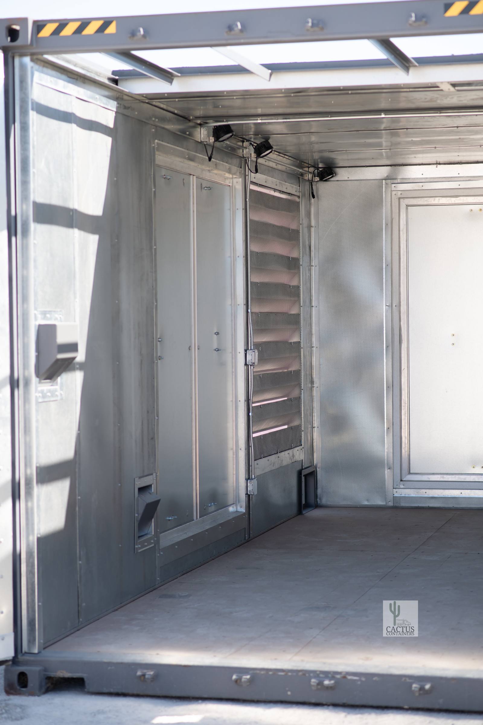 Inside a Cactus Containers generator enclosure