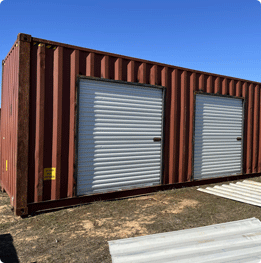 Used 20-ft storage shipping container available rent-to-own in Texas